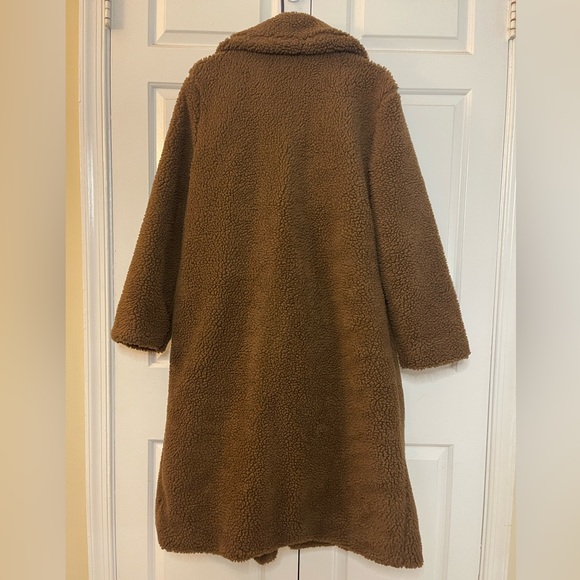 Double Button Teddy Midi Coat - Picture 7 of 8